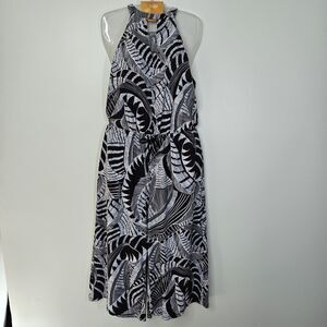 Athleta Sol Printed Wide Leg Romper in Zuma Print Black Womens Sz 6